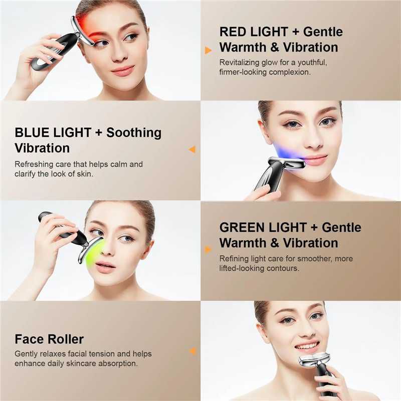 Appareil de Massage Facial en Pierre de Jade avec Lumière LED