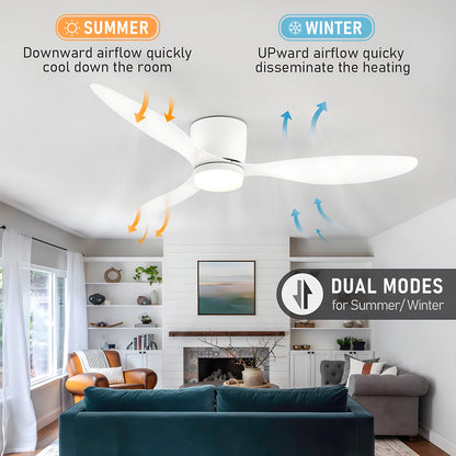 Modern Simplicity 52-inch Ceiling Fan with Light Strong Wind Electric Household Fan with Remote Control for Restaurant