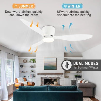 Modern Simplicity 52-inch Ceiling Fan with Light Strong Wind Electric Household Fan with Remote Control for Restaurant