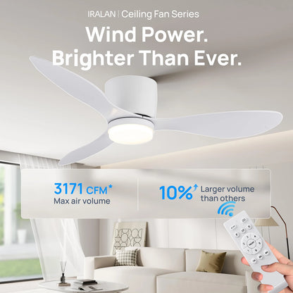 Modern Simplicity 52-inch Ceiling Fan with Light Strong Wind Electric Household Fan with Remote Control for Restaurant