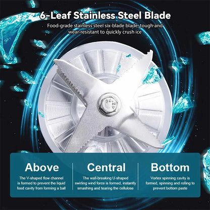 2 in 1 Electric Blender 2000W High Power Heavy due Commercial Blender Food Processor Ice cookies