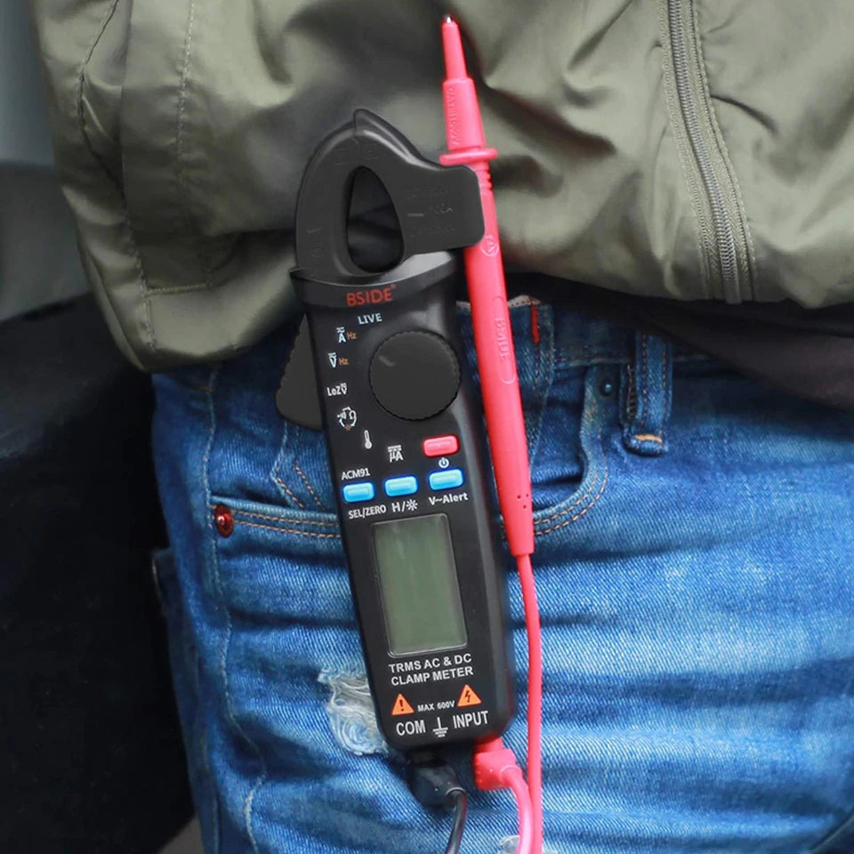 BSIDE ACM91 Digital Clamp Meter 1mA Precision Ammeter Clamp DC AC 100A Professional Multimeter Car Amvoltmeter Tester