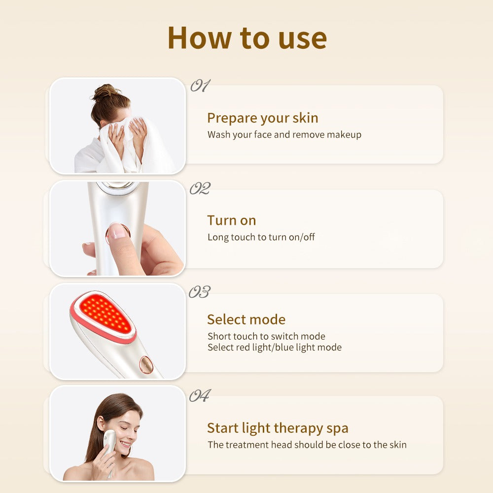 💎 Appareil Beauté LED Visage – Lumière Rouge & Bleue