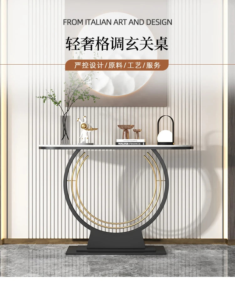 Light luxury rock slab entrance table against the wall Entry entrance cabinet Modern simple ultra-narrow decorative end view tab