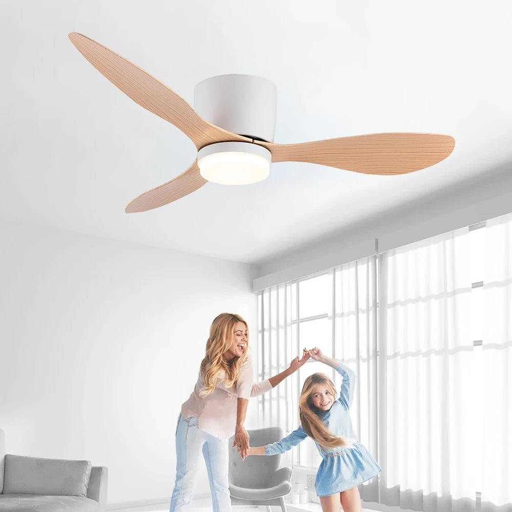 Modern Simplicity 52-inch Ceiling Fan with Light Strong Wind Electric Household Fan with Remote Control for Restaurant