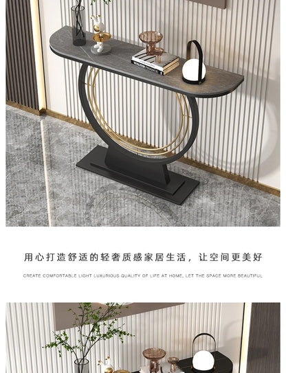 Light luxury rock slab entrance table against the wall Entry entrance cabinet Modern simple ultra-narrow decorative end view tab