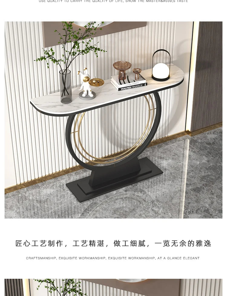 Light luxury rock slab entrance table against the wall Entry entrance cabinet Modern simple ultra-narrow decorative end view tab
