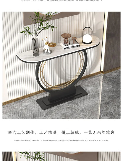 Light luxury rock slab entrance table against the wall Entry entrance cabinet Modern simple ultra-narrow decorative end view tab