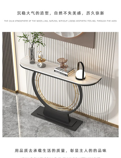 Light luxury rock slab entrance table against the wall Entry entrance cabinet Modern simple ultra-narrow decorative end view tab