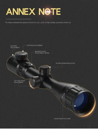 4-16X40 AOEG Rifle Scopes Red and Green Illuminated Hunting Scopes Tactical Optical Scope Riflescopes Airsoft Sight
