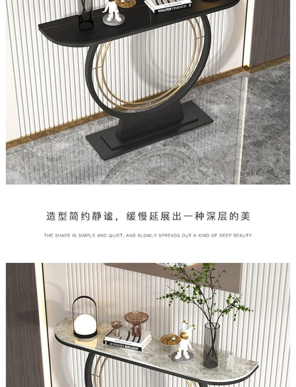Light luxury rock slab entrance table against the wall Entry entrance cabinet Modern simple ultra-narrow decorative end view tab