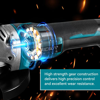 YOFIDRA 125mm Brushless Angle Grinder 14MM Cordless Cutting Polishing Cutting Machine Power Tool For Makita Battery Pin