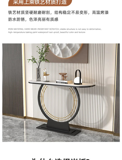 Light luxury rock slab entrance table against the wall Entry entrance cabinet Modern simple ultra-narrow decorative end view tab