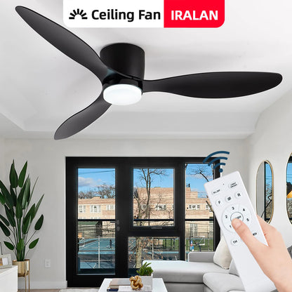 Modern Simplicity 52-inch Ceiling Fan with Light Strong Wind Electric Household Fan with Remote Control for Restaurant