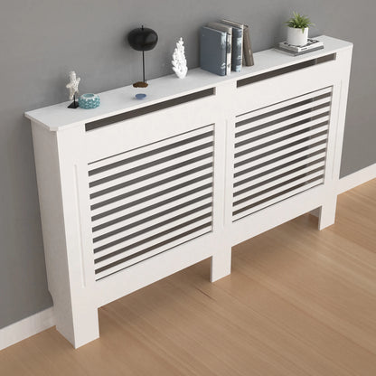 Wood Radiator Cover Cabinet White Horizontal Slat Heater Covers Modern Tall Radiator Shelf
