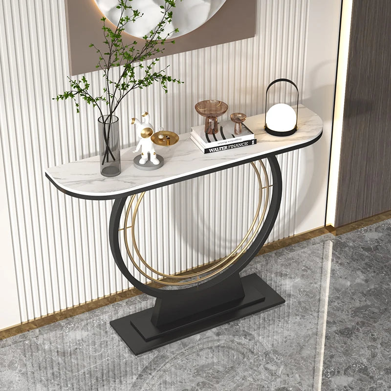 Light luxury rock slab entrance table against the wall Entry entrance cabinet Modern simple ultra-narrow decorative end view tab