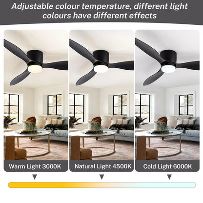 Modern Simplicity 52-inch Ceiling Fan with Light Strong Wind Electric Household Fan with Remote Control for Restaurant