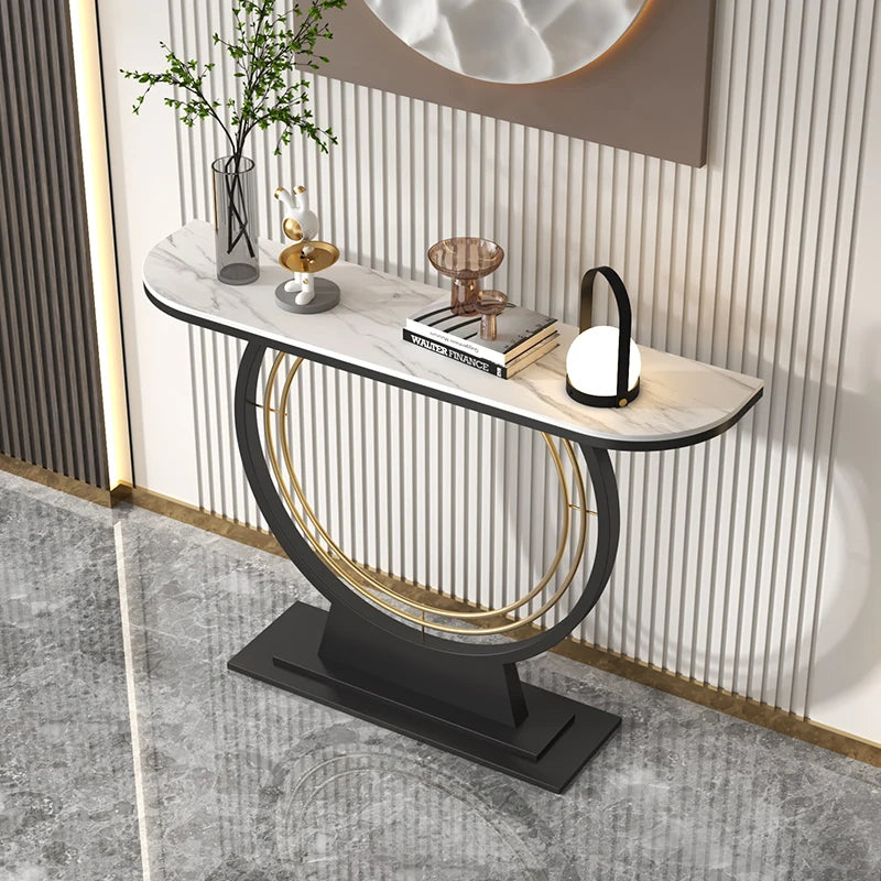 Light luxury rock slab entrance table against the wall Entry entrance cabinet Modern simple ultra-narrow decorative end view tab