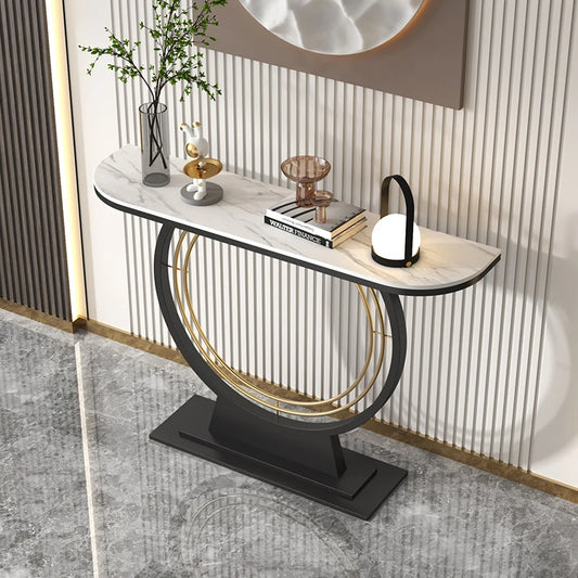 Light luxury rock slab entrance table against the wall Entry entrance cabinet Modern simple ultra-narrow decorative end view tab