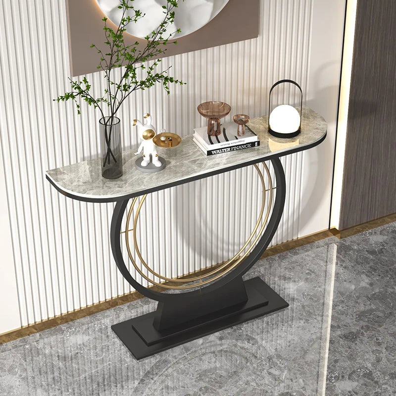 Light luxury rock slab entrance table against the wall Entry entrance cabinet Modern simple ultra-narrow decorative end view tab