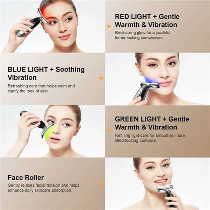 Appareil de Massage Facial en Pierre de Jade avec Lumière LED