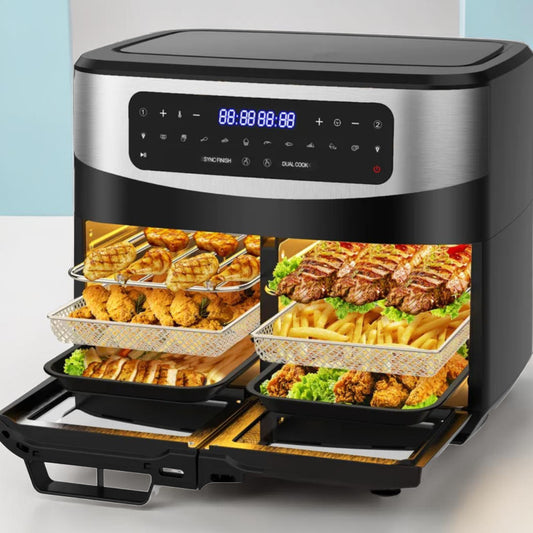 Air Fryer Double Bac – Friteuse Sans Huile 2 Compartiments 🍗