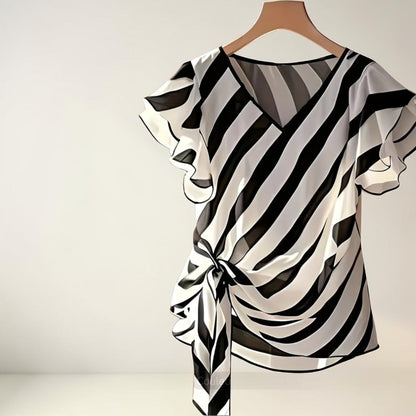Blouse Femme Élégante – Col V – Style Chic & Fluide - Everia Shop 