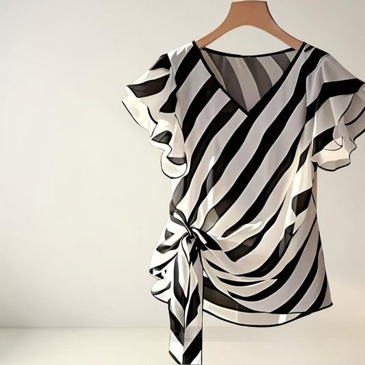 Blouse Femme Élégante – Col V – Style Chic & Fluide - Everia Shop 