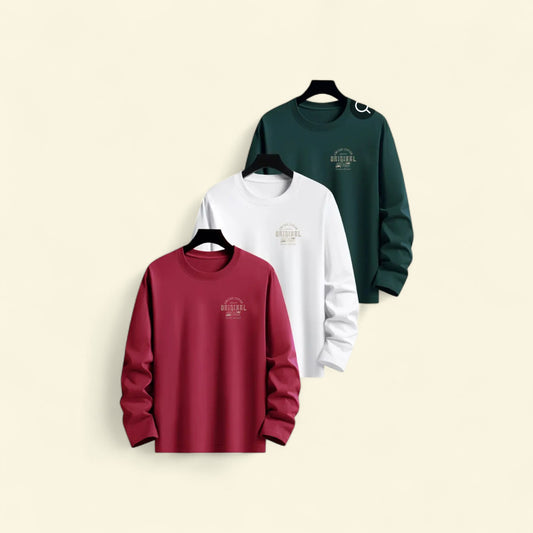 Lot de 3 T-shirt Homme Manches Longues - Everia Shop 