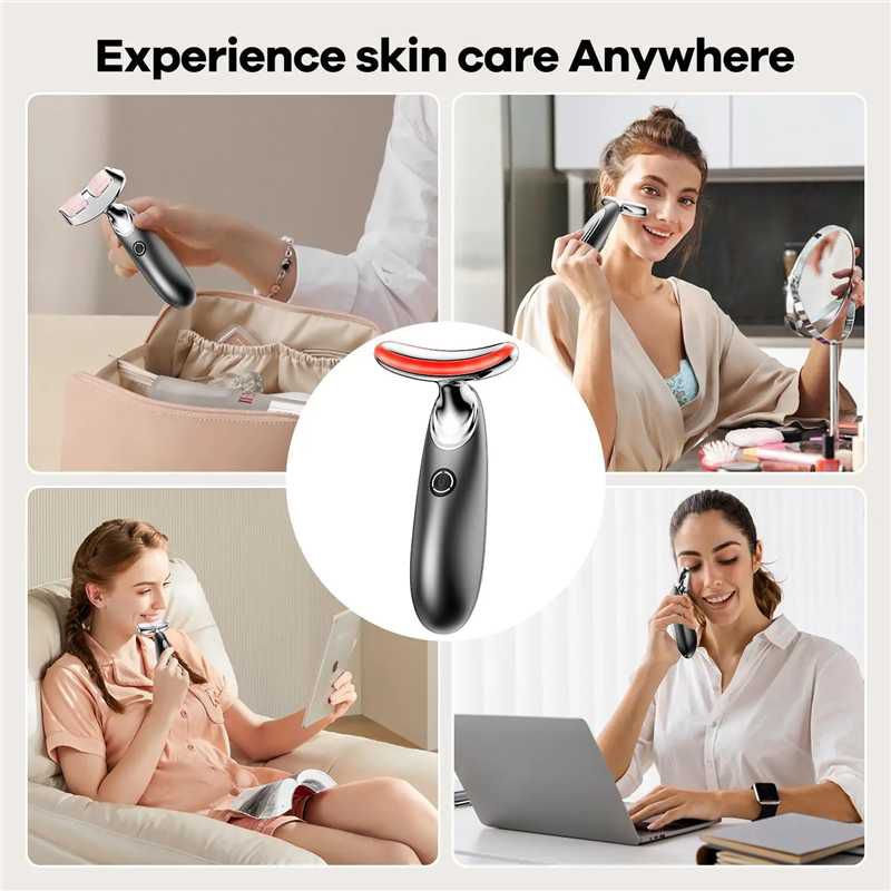 Appareil de Massage Facial en Pierre de Jade avec Lumière LED